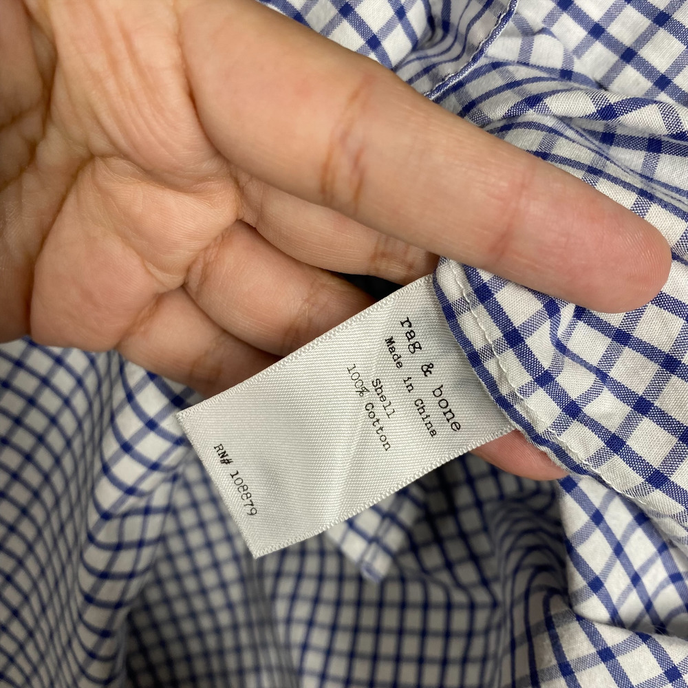 Rag N Bone Button Down Plaid Checkered Shirt Sz M - image 7